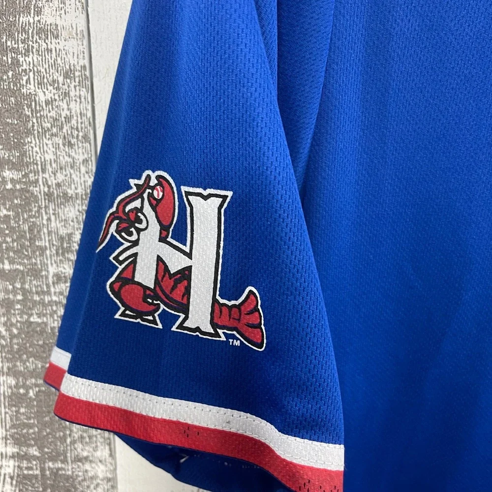 Hickory Crawdads Baseball Jersey Men's 3XL Promotional Adventures Red White Blue